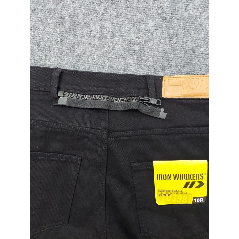 Ironworkers Jeans Womens 10 Black Padded Knees Bootcut Biker Work Denim BILT - Picture 13 of 14